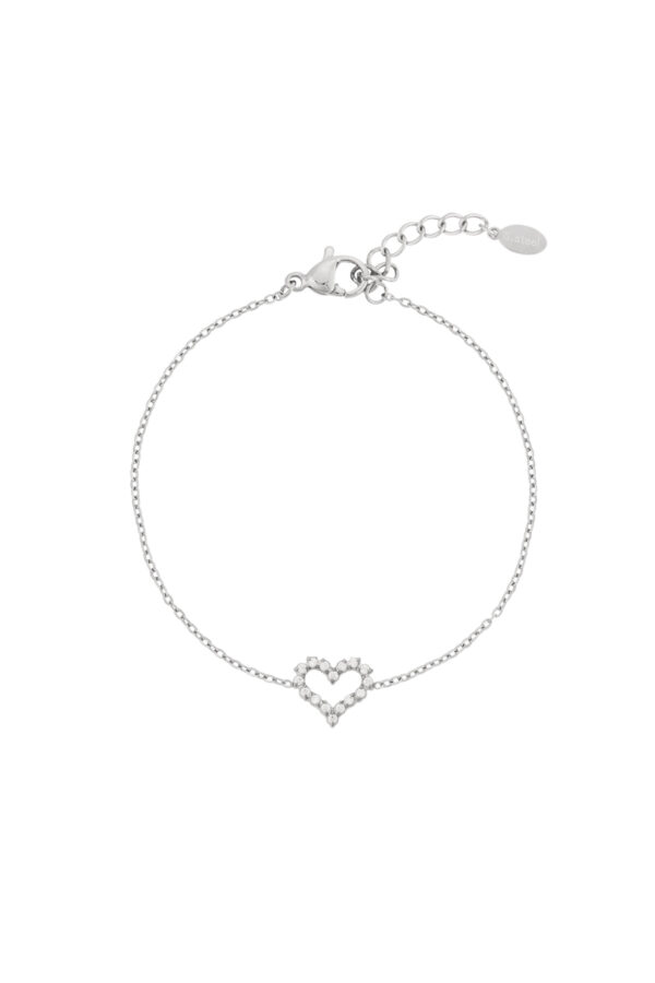 Armband met hartje van strass steentjes