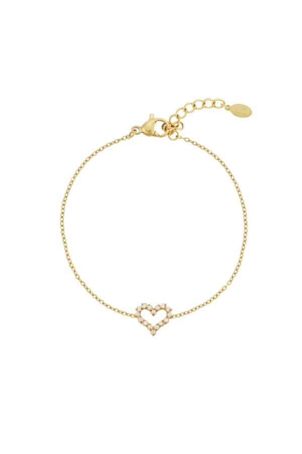 Armband met hartje van strass steentjes
