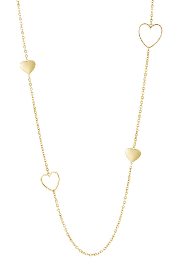 Lange ketting met hartjes