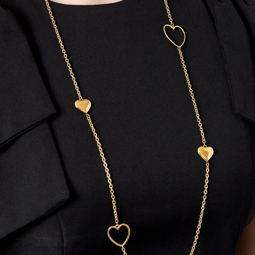 Lange ketting met hartjes