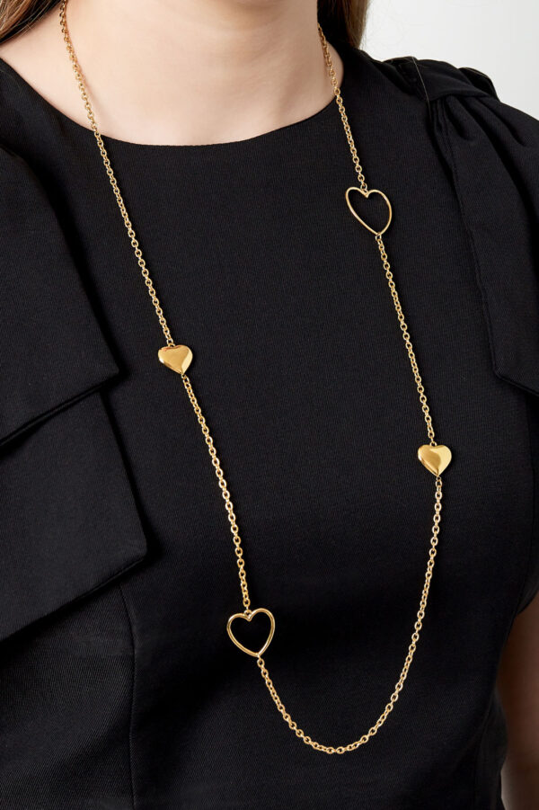 Lange ketting met hartjes