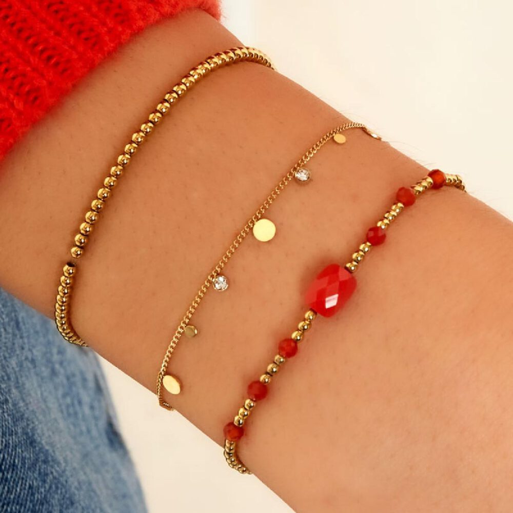 Subtiele armband met strass steentjes