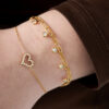 Meerlaagse armband met strass steentjes